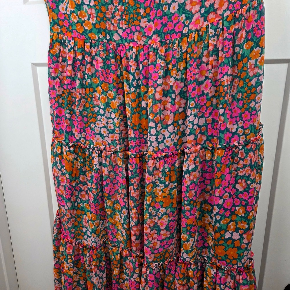 J.Crew Womens Floral Tiered Midi Dress in Micro Meadow Print Size Medium - Picture 7 of 13